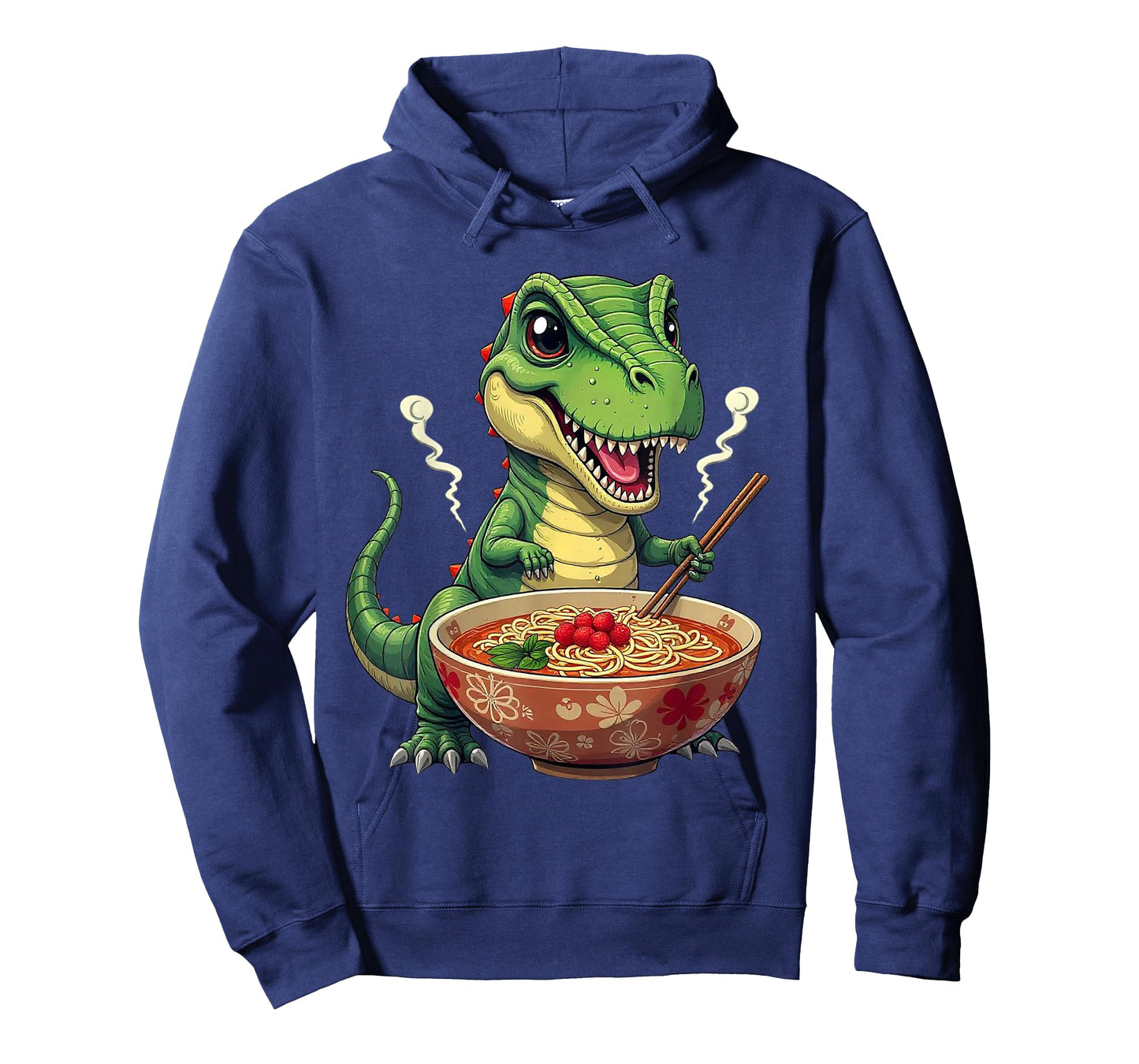 Dinosaur Eating Ramen Noodles – Cute T-Rex Foodie Anime Art T-Shirt