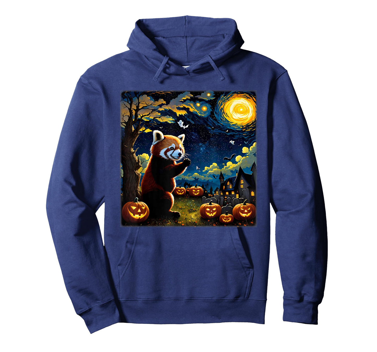 Spooky Halloween Red Panda Starry Night T-Shirt