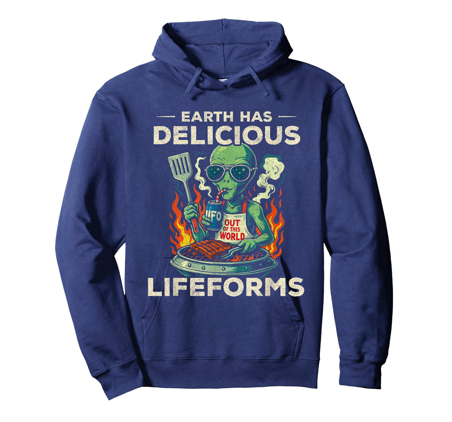 UFO Alien Spaceship - BBQ Earth Lifeforms - Funny Grilling T-Shirt
