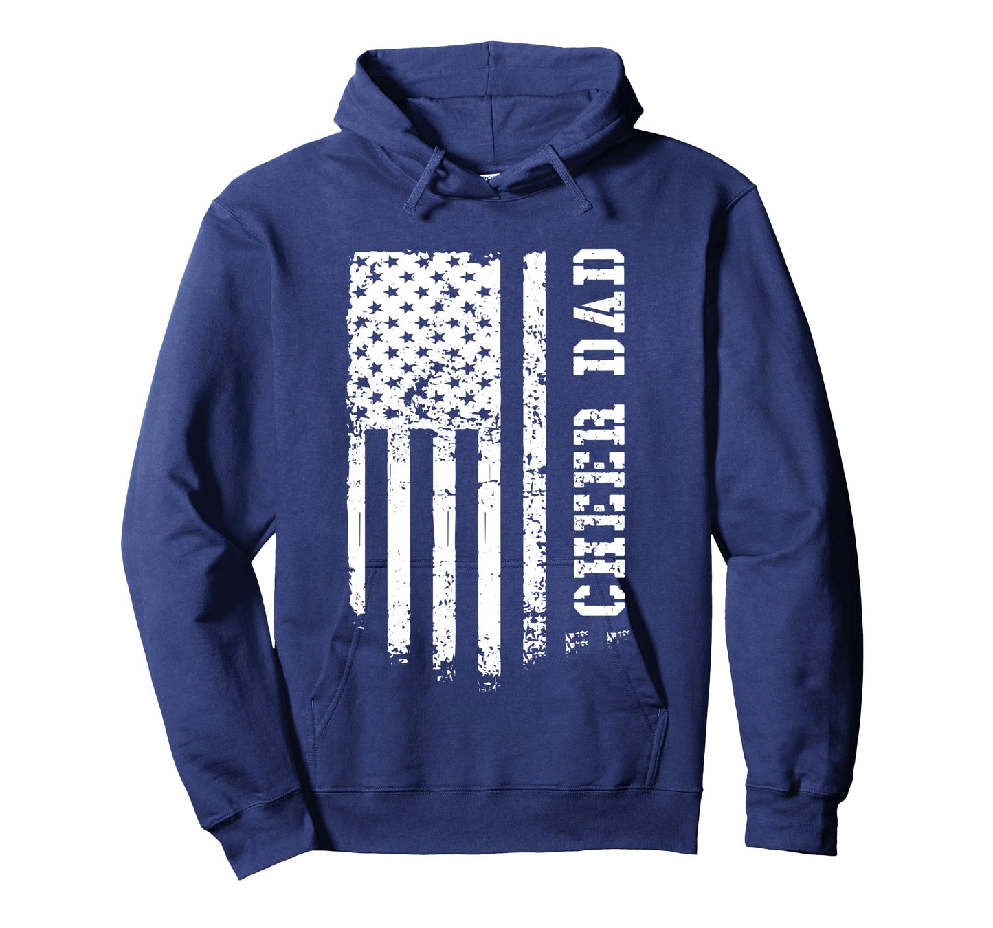 Cheer Dad Cheerleading American Flag Fathers Day Cheerleader Long Sleeve T-Shirt