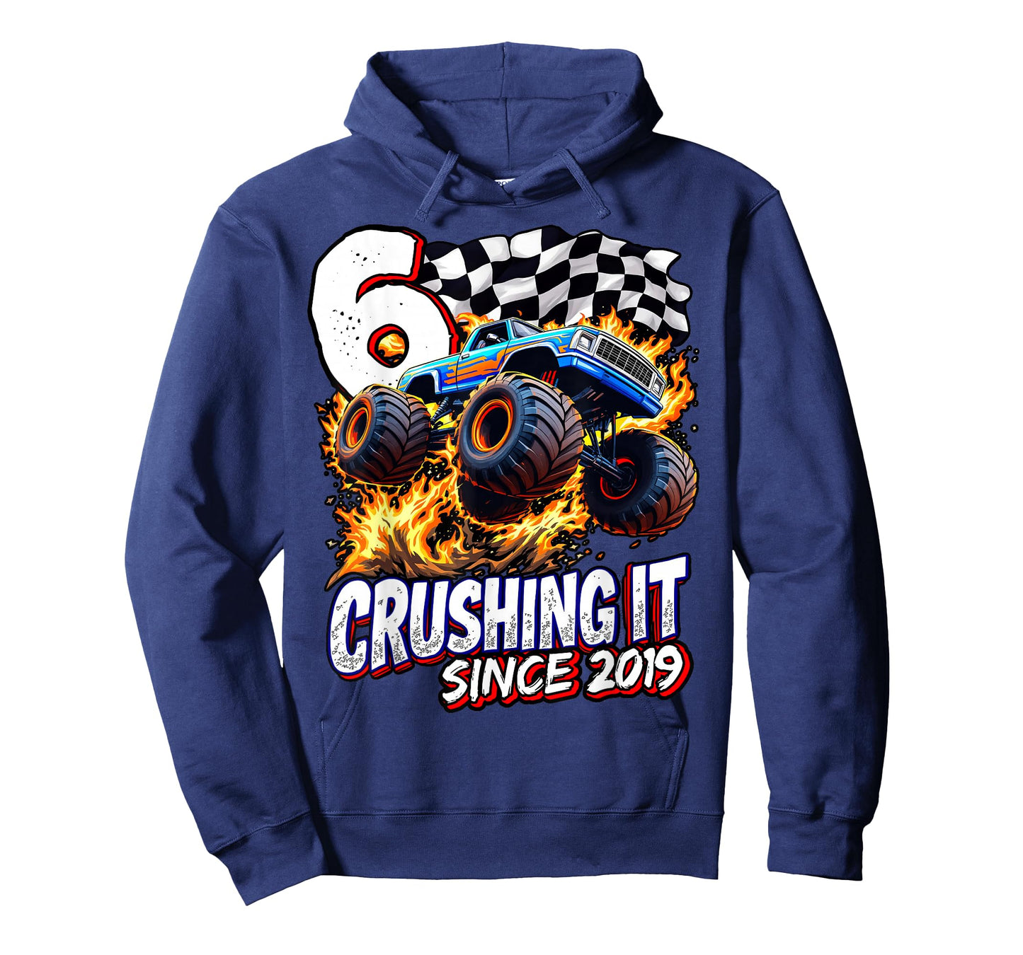 Birthday Monster Truck 6 year Old Boys 6th Party Born 2019 T-Shirt