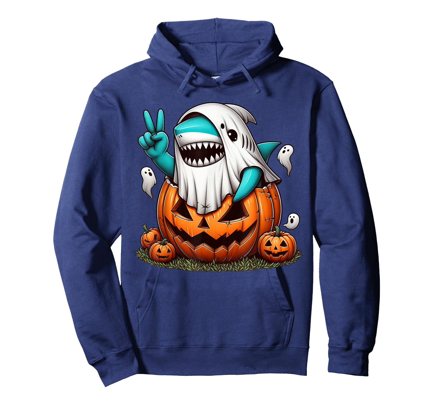 Funny Shark Boo Halloween Ghost Womens Mens Kids T-Shirt