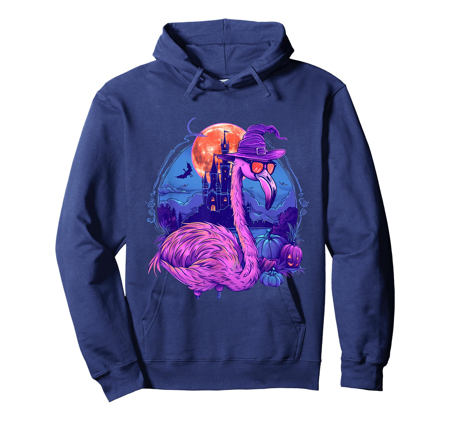 Halloween Flamingo Pumpkin Trick Or Treat Haunted Castle T-Shirt