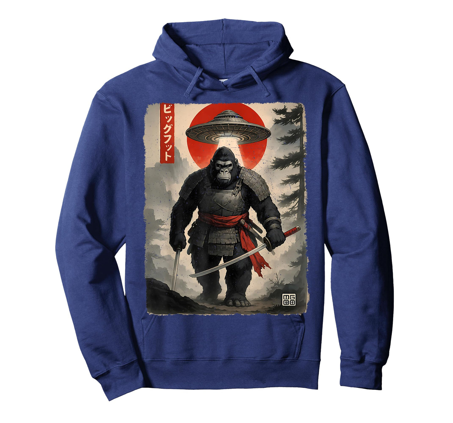 Samurai Bigfoot Japanese Vintage Graphic Ukiyo-e Art Funny T-Shirt
