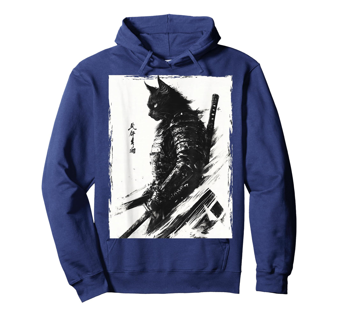 Samurai Warrior Cat Graphic Tee Vintage Japanese Art Anime T-Shirt