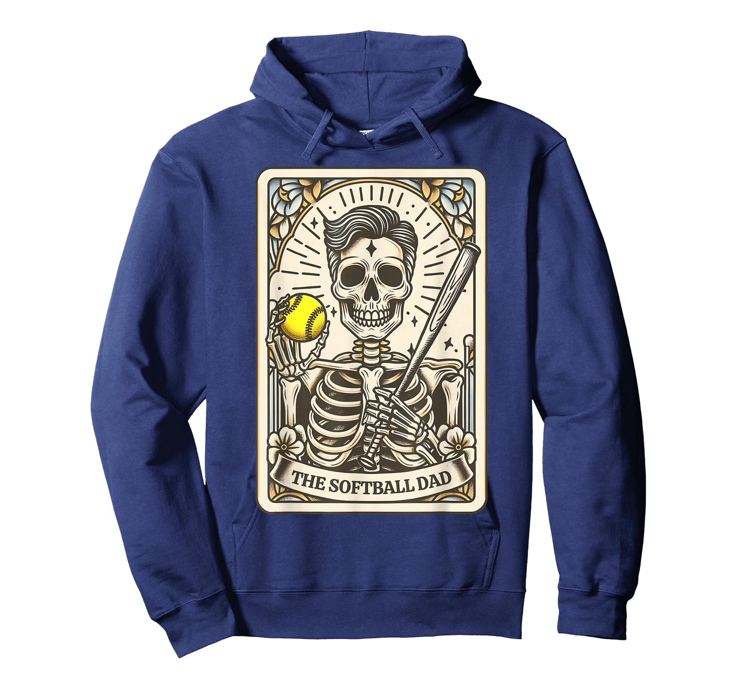 Softball Dad Tarot Card Skeleton Halloween Sport Lovers T-Shirt
