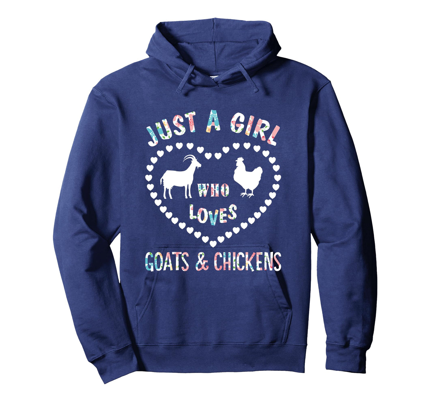 Just A Girl Who Loves Goats & Chickens Funny Goat Lover Long Sleeve T-Shirt