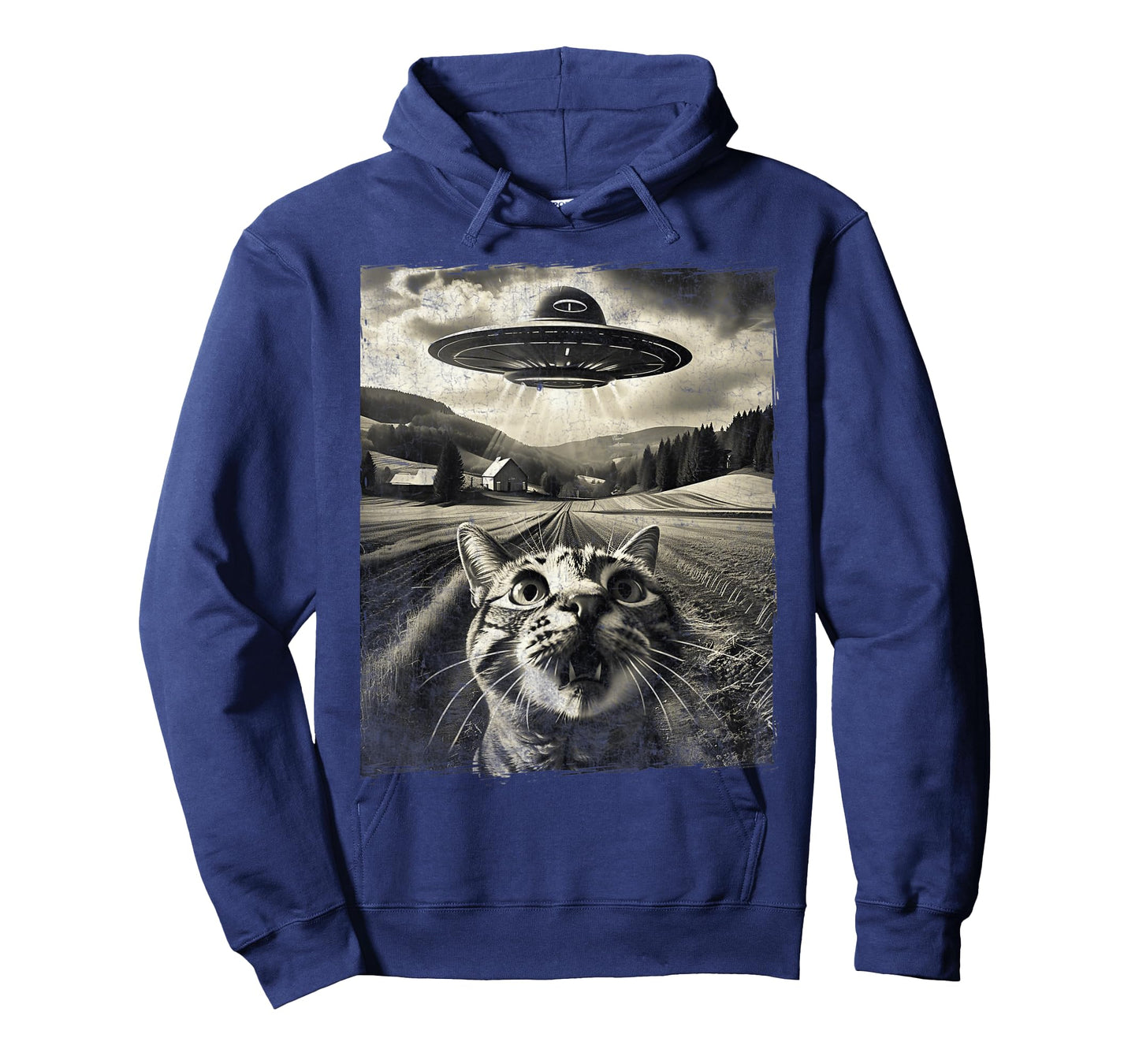 Cat Selfie With UFO Alien Funny Cat Gifts Men Women Kid Boys T-Shirt