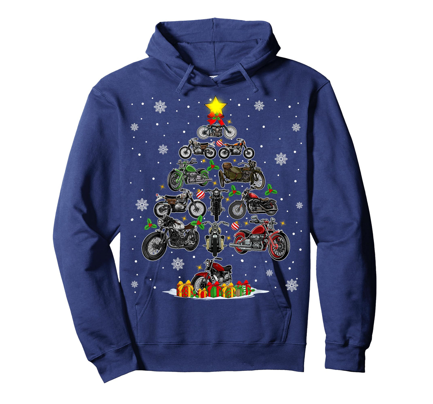 Funny Motorbikes Ornament Christmas Tree Lights Xmas PJS Men T-Shirt