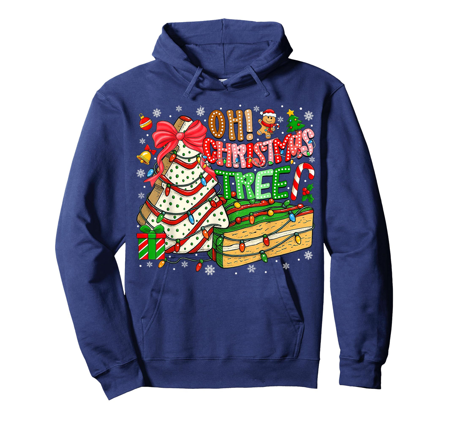 Groovy Oh Christmas Tree Cakes Cookies Xmas Cake Lover Women T-Shirt