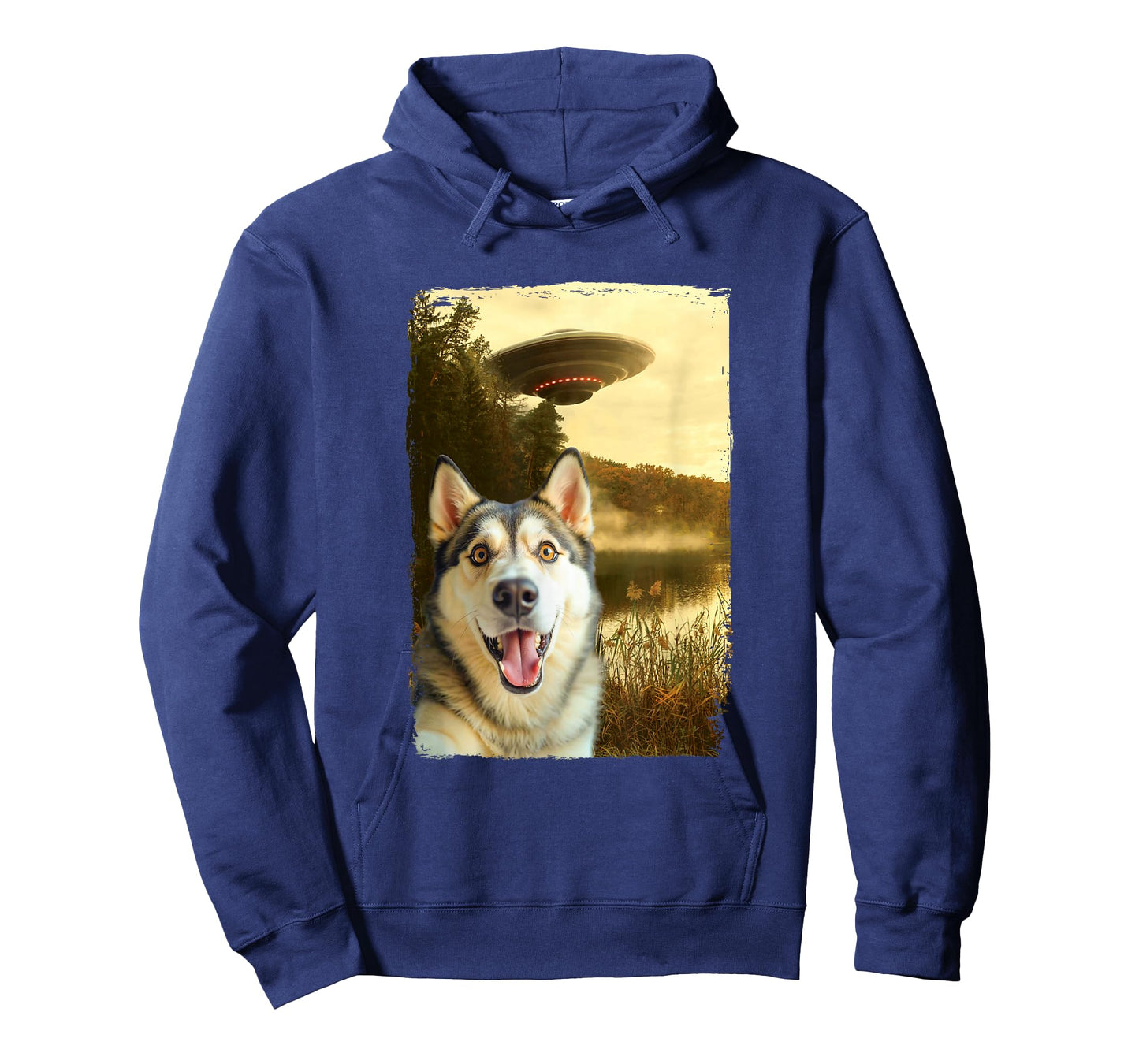 Funny Husky UFO Encounter Hilarious Husky Dog Selfie Aliens T-Shirt