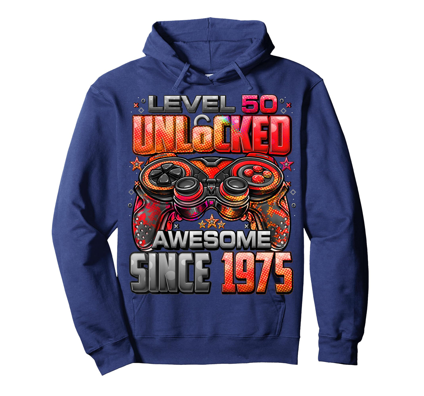 Level 50 Unlocked Awesome Since 1975 50th Birthday Gaming T-Shirt