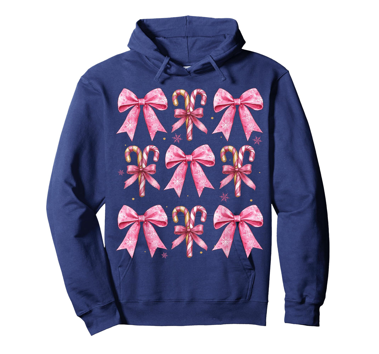 Cute Coquette Bow Candy Canes Christmas Pink Bow Girls Teens T-Shirt