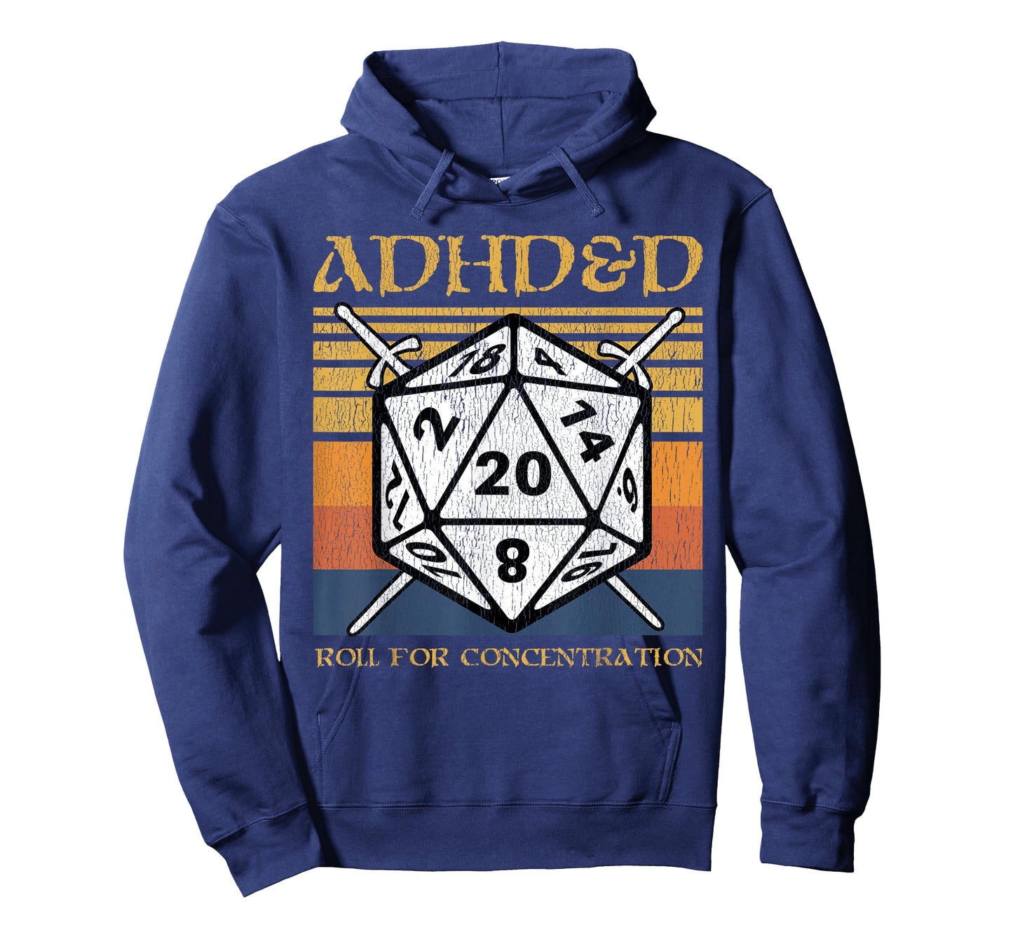 ADHD&D Roll For Concentration Retro Funny Table Top Gamer T-Shirt