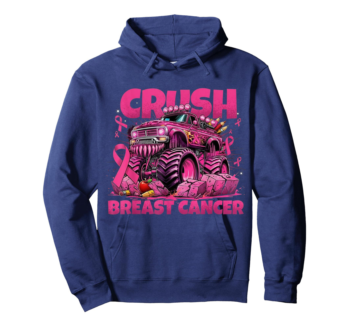 Crush Breast Cancer Awareness Monster Truck Pink Ribbon T-Shirt