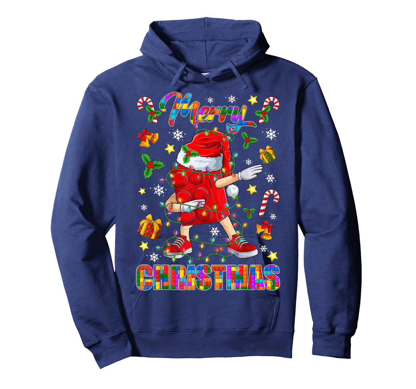 Merry Christmas Dabbing Blocks Building Master Builder Boys T-Shirt