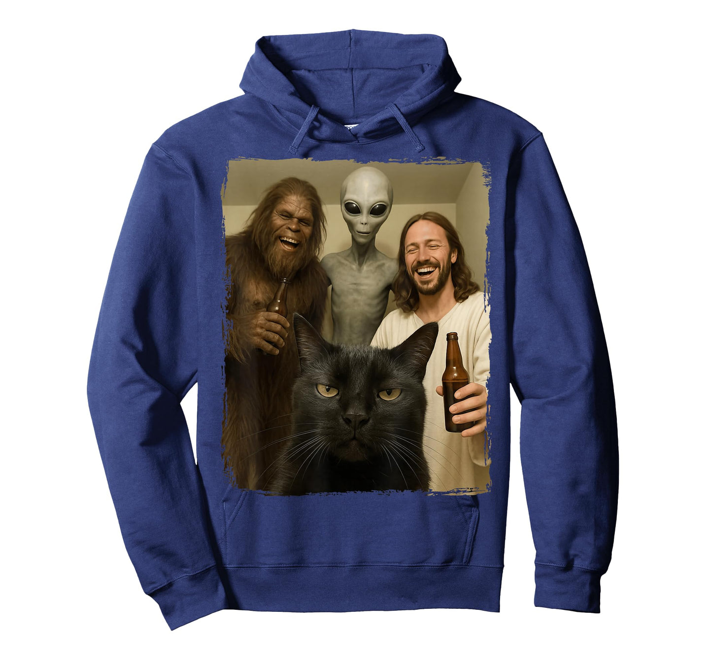 Cat Selfie Bigfoot Jesus Alien T-Shirt