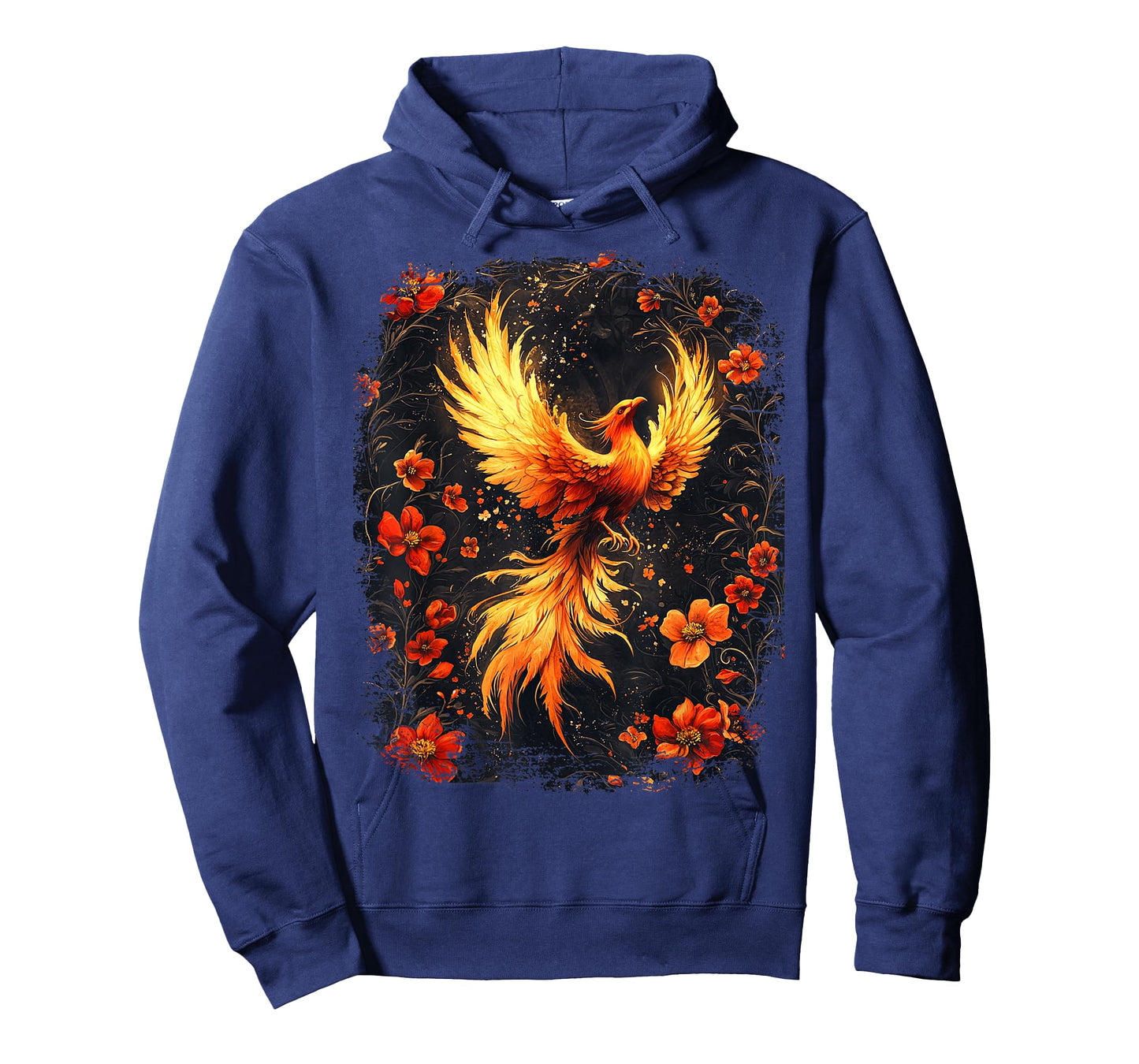 Gothic Phoenix Rose Enchanted, Vintage Floral Mythical Bird T-Shirt