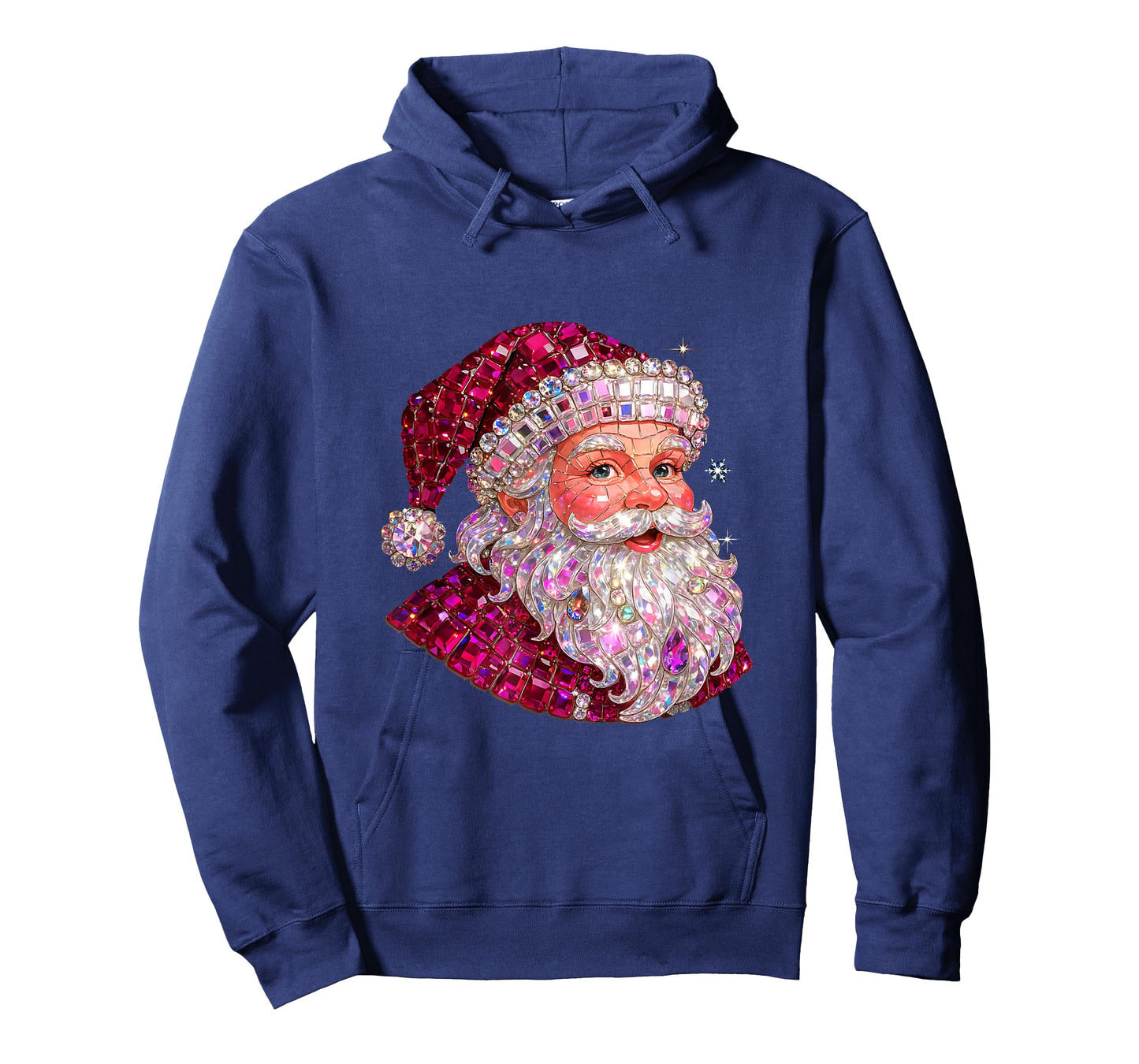 Pink Sparkle Santa Christmas Aesthetic Design T-Shirt