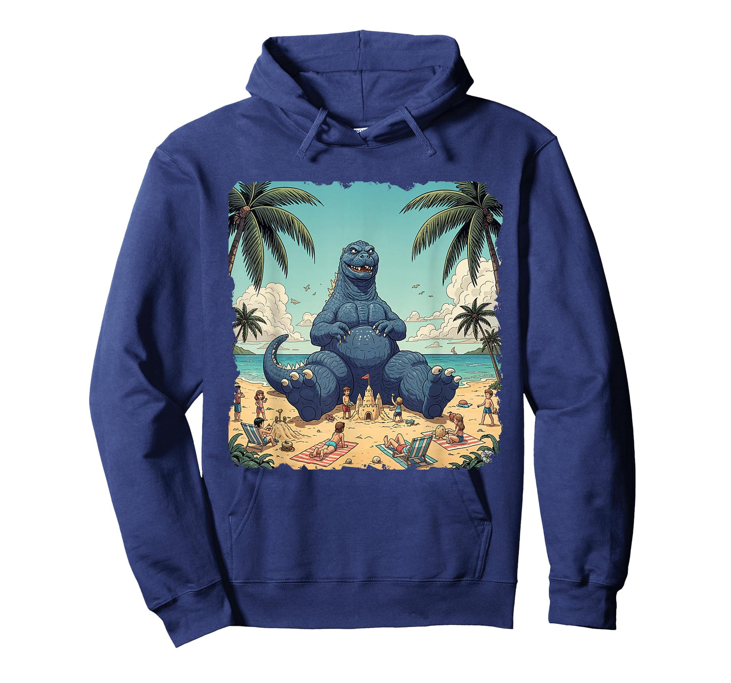 Kaiju On The Beach Suntanning Vacation Funny Summer vacation T-Shirt