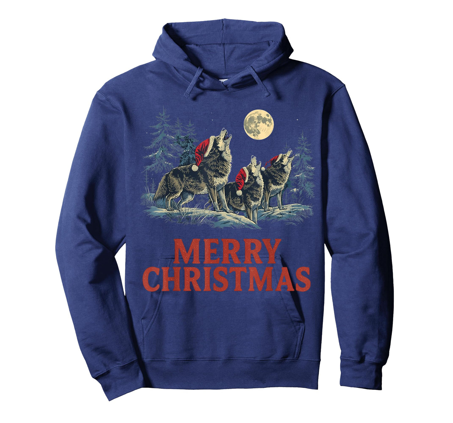 Howling Wolves Merry Christmas Holiday Design T-Shirt