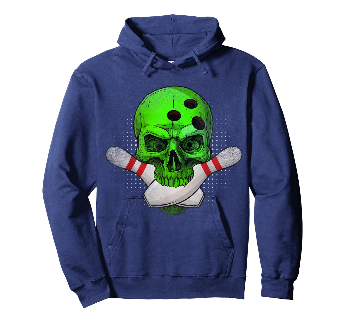 Skeleton Head Skull Bowling Ball & Pins Happy Halloween Day T-Shirt