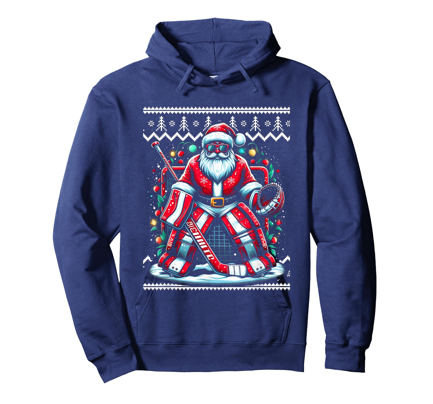 Merry Christmas Santa Hockey Goalie Ugly Christmas Sweater T-Shirt