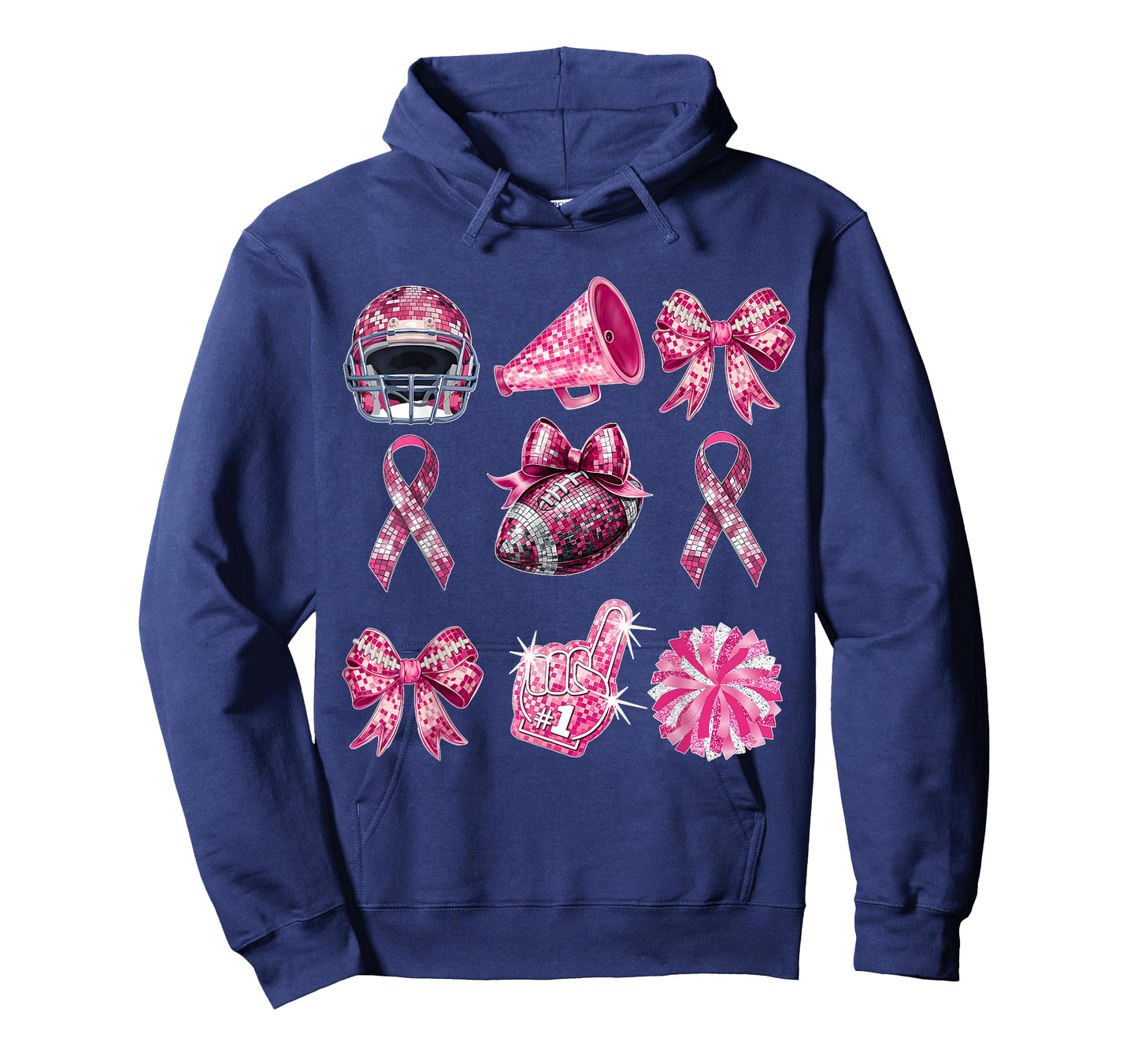 Coquette Bow Cheer Football Pink Out Breast Cancer Awareness T-Shirt