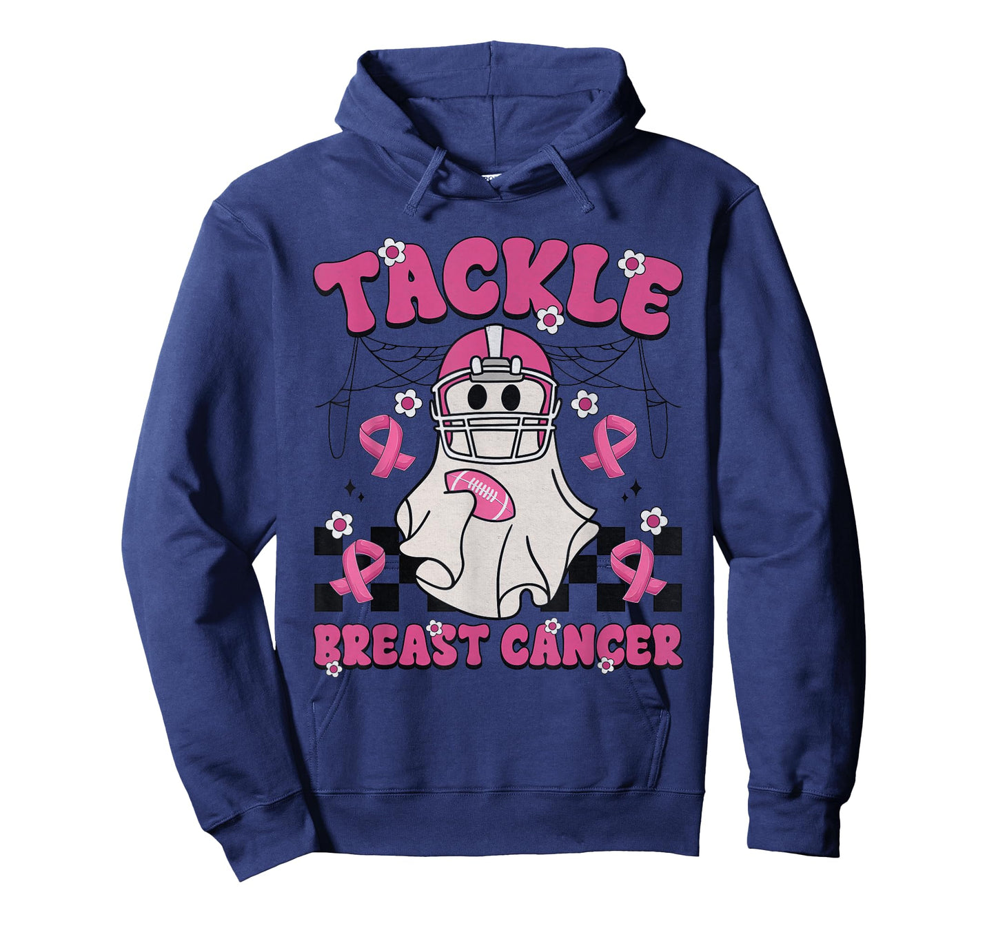 Tackle Breast Cancer Football Funny Ghost Pink Halloween T-Shirt