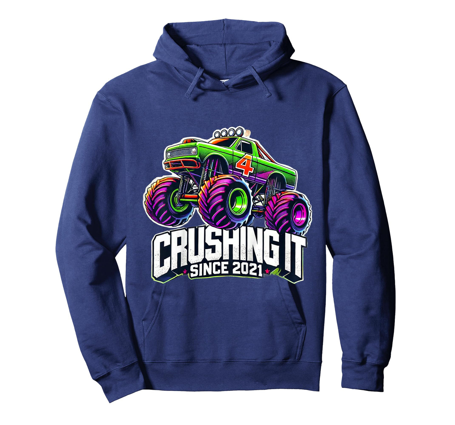Kids Crushing It Since 2021 Colorful Monster Truck 4 years old T-Shirt