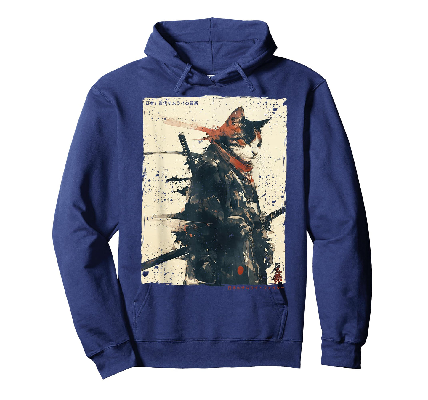 Samurai Cat Warrior Ukiyo Ink Artwork Cat Samurai T-Shirt