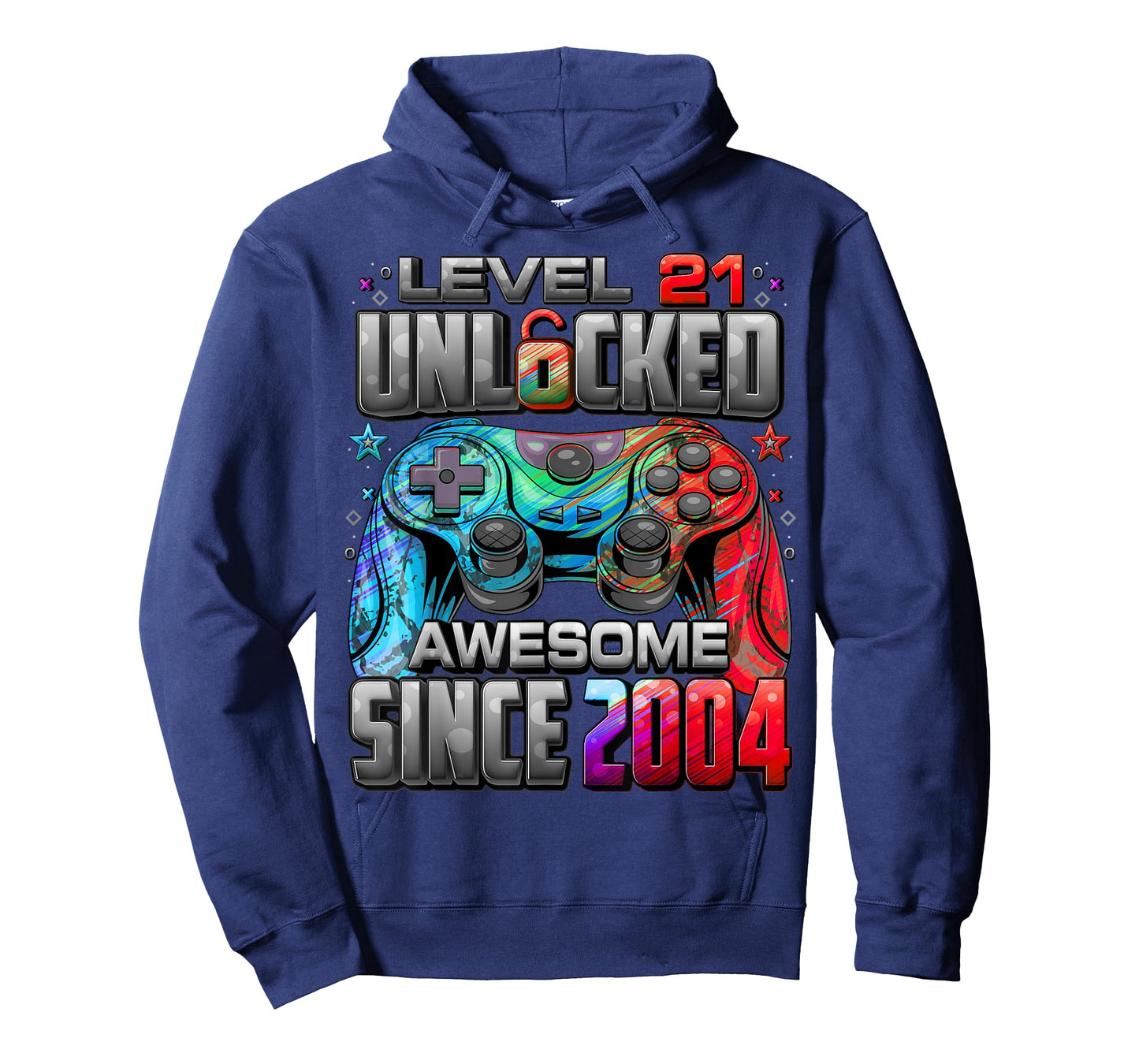 Level 21 Unlocked Awesome Since 2004 21st Birthday Gaming T-Shirt