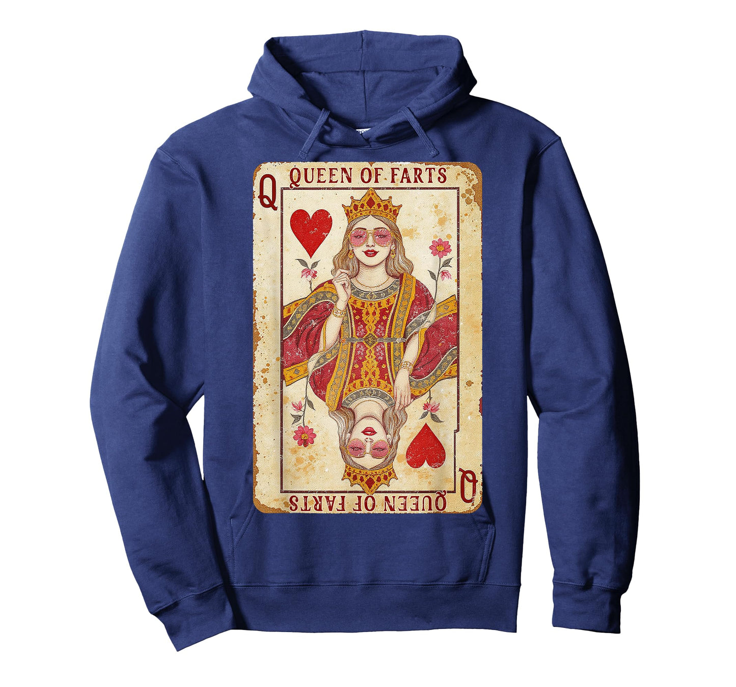 Retro Card Queen of Farts Funny Novelty Fart Queen Sarcastic T-Shirt