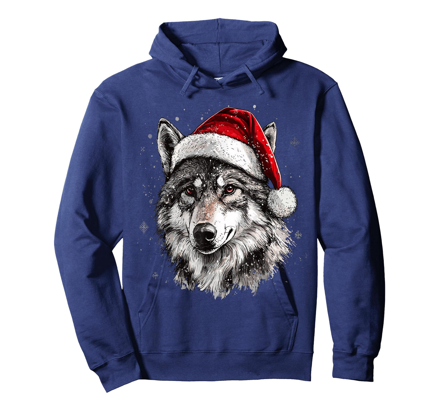 Wolf Santa Hat Funny Xmas Wolf Lovers Christmas Pajama T-Shirt