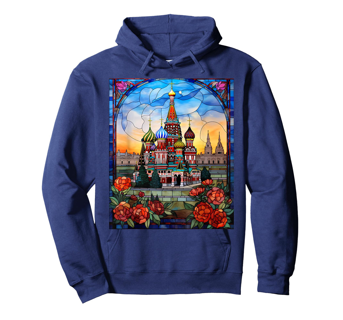 Stained Glass Style Red Square Moscow Russia T-Shirt