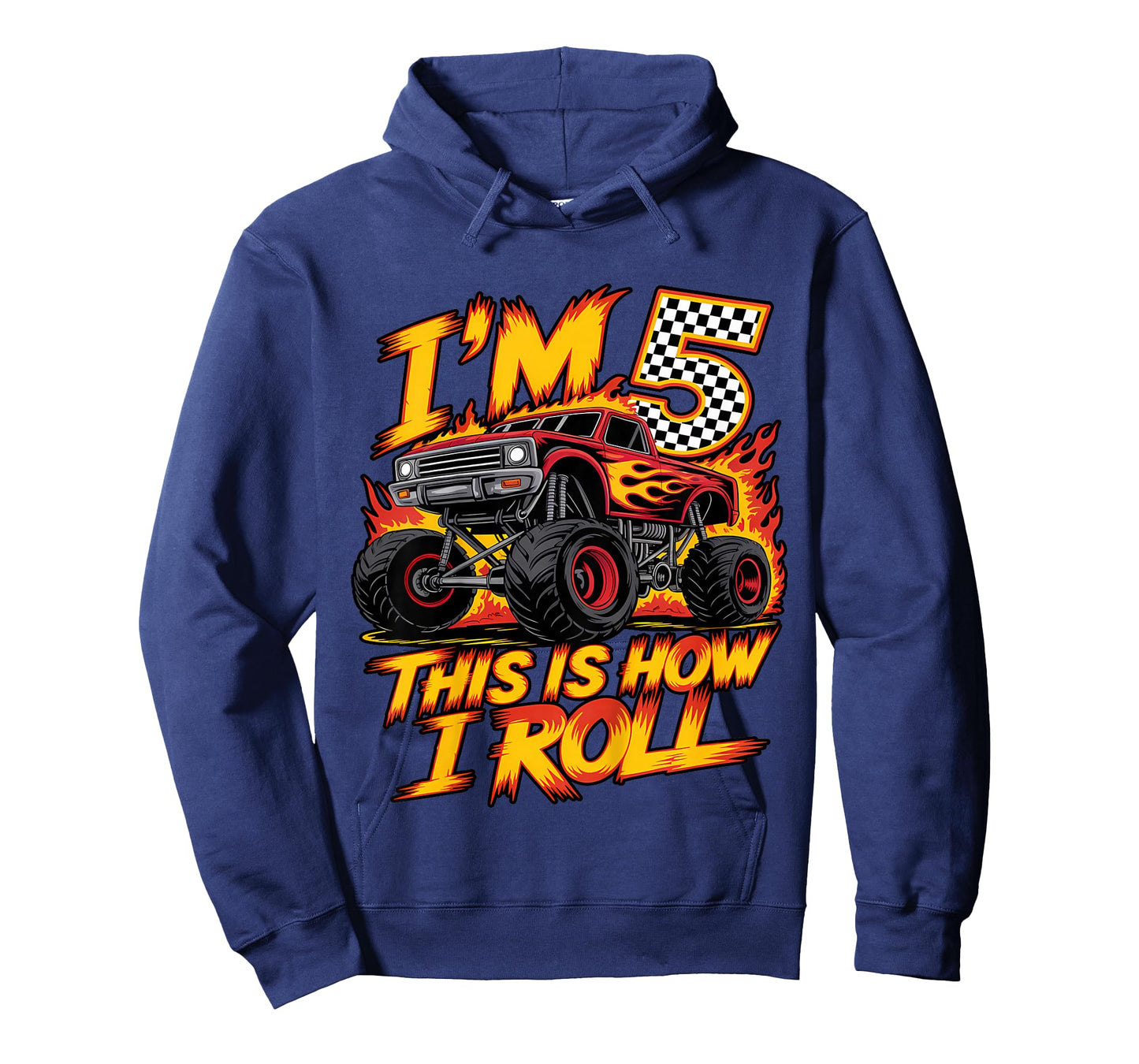 Monster Truck 5th Birthday 5 Year Old Boy Born 2020 Kids T-Shirt