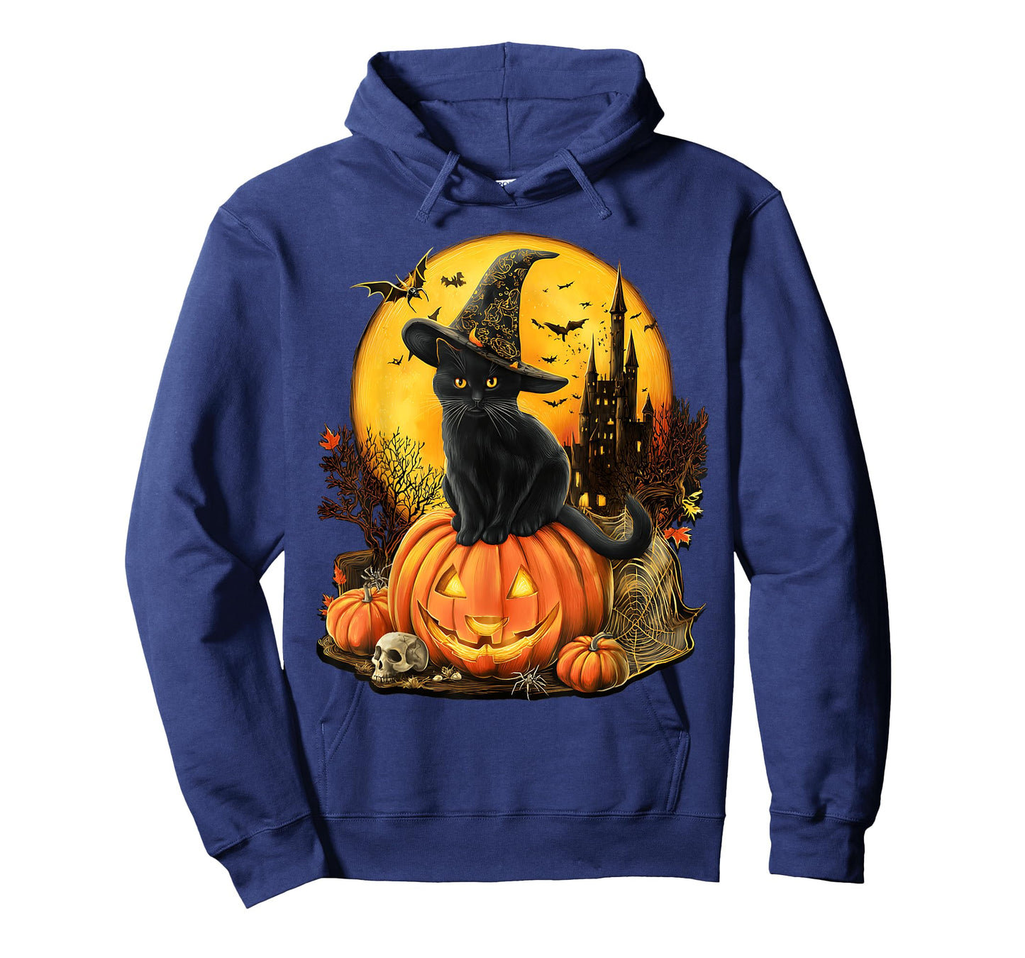 Halloween Vintage Cute Ghost Black Cat Pumpkins Floral T-Shirt