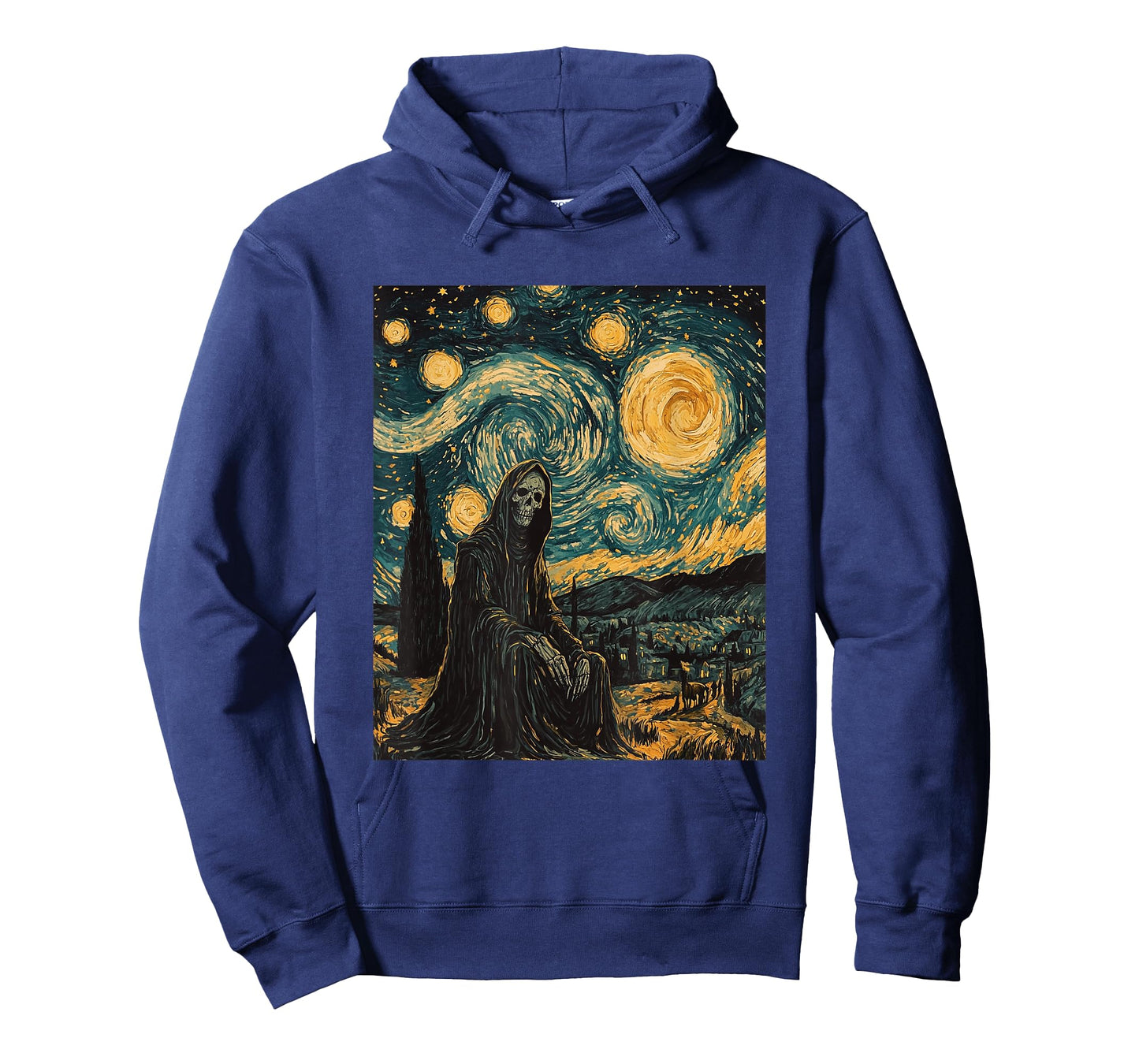 Ghost Skeleton Halloween - Van Gogh Style - Starry Night T-Shirt