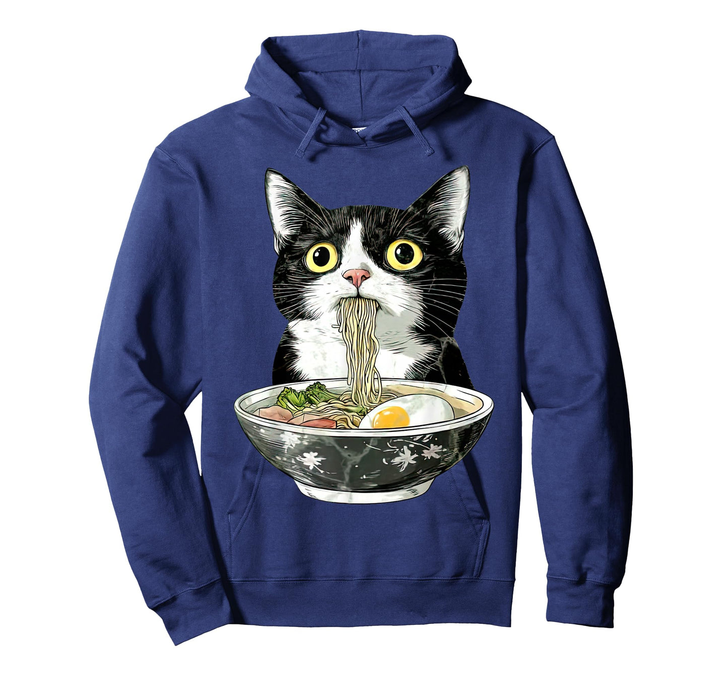 Vintage Tuxedo Cat Eating Ramen Japanese Noodles Anime Lover T-Shirt