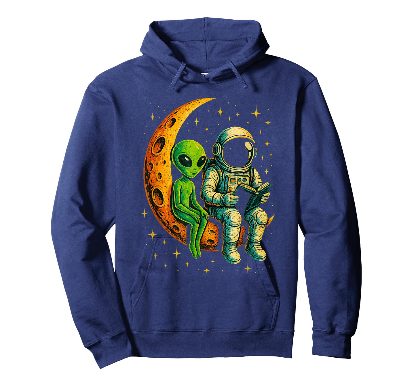 Astronaut Reading Book to Alien Moon Space T-Shirt