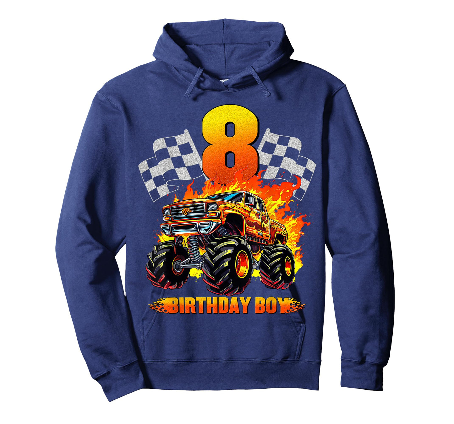 8 Year Old Birthday Monster Truck 8th Birthday Boy Kids T-Shirt