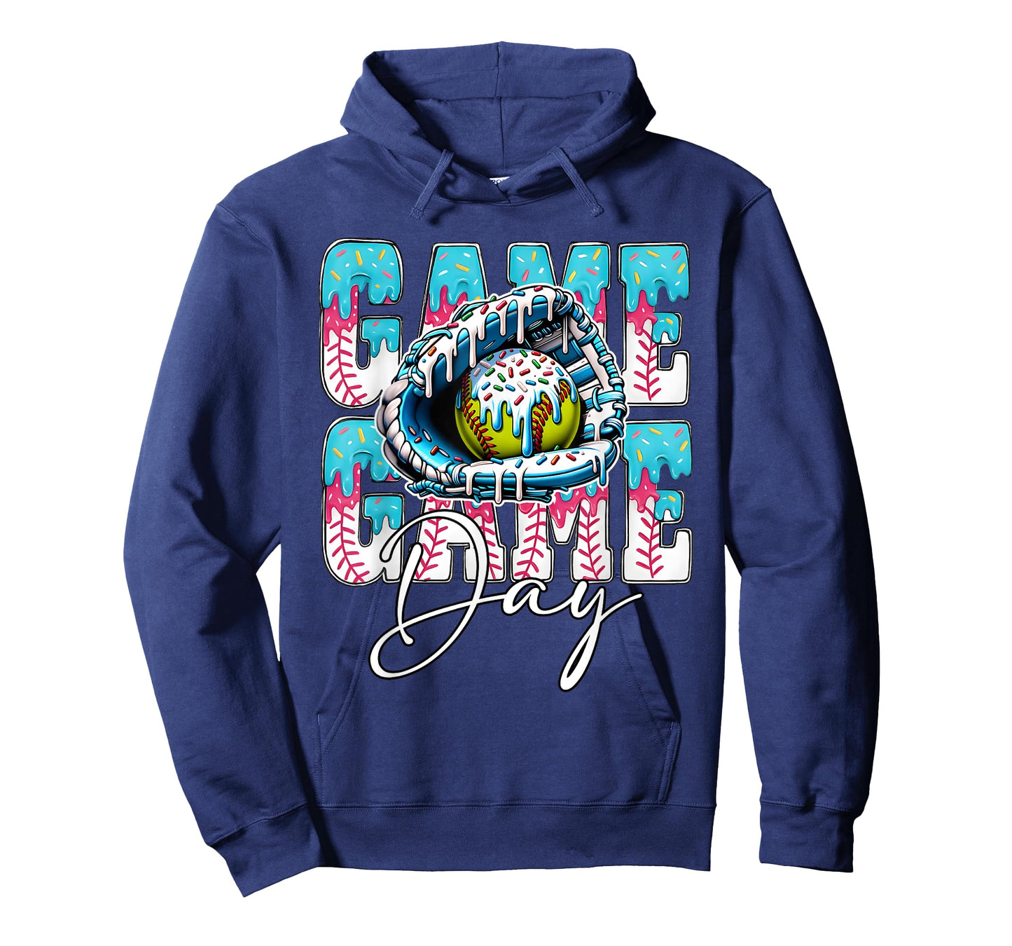Game Day Baseball Gloves Baseball Ice Cream T-Shirt