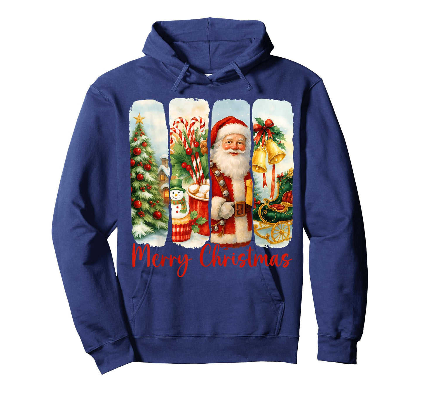 Merry Christmas Tree Santa Claus Matching Holiday Women Kids T-Shirt