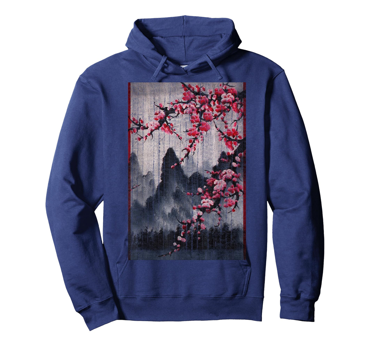 Vintage Cherry Blossom Woodblock Japanese Graphical Art T-Shirt
