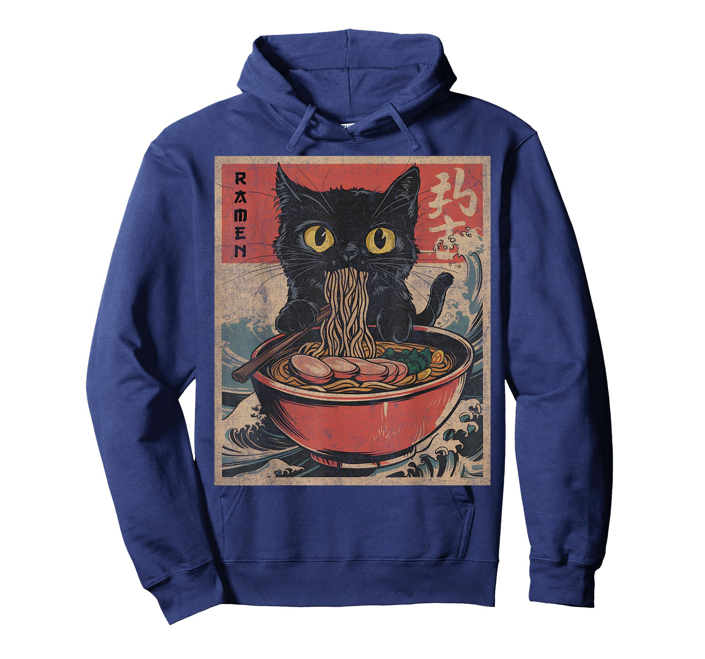 cat eating ramen shirt Japanese Funny Graphic Kawaii Noodles T-Shirt