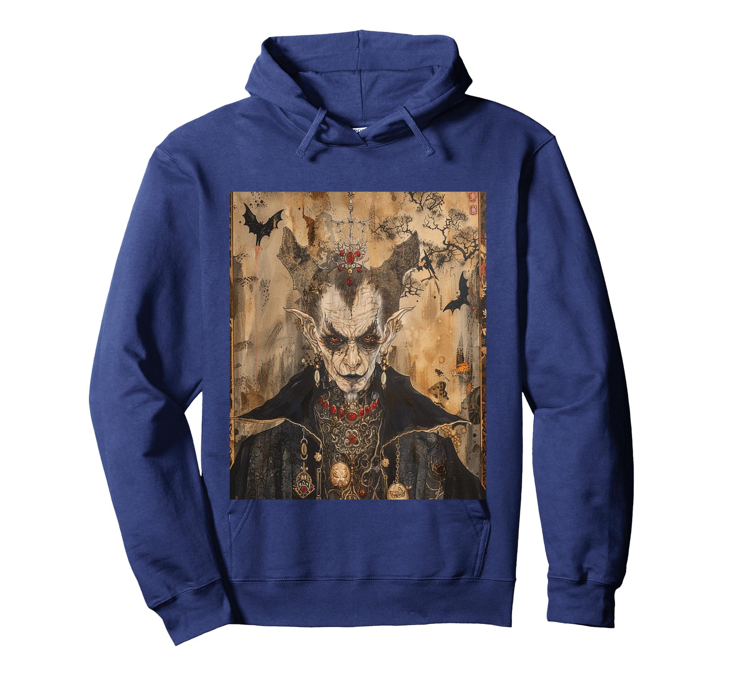 Scary Japanese Dracula Vampire Dynasty Adult Halloween Art Long Sleeve T-Shirt