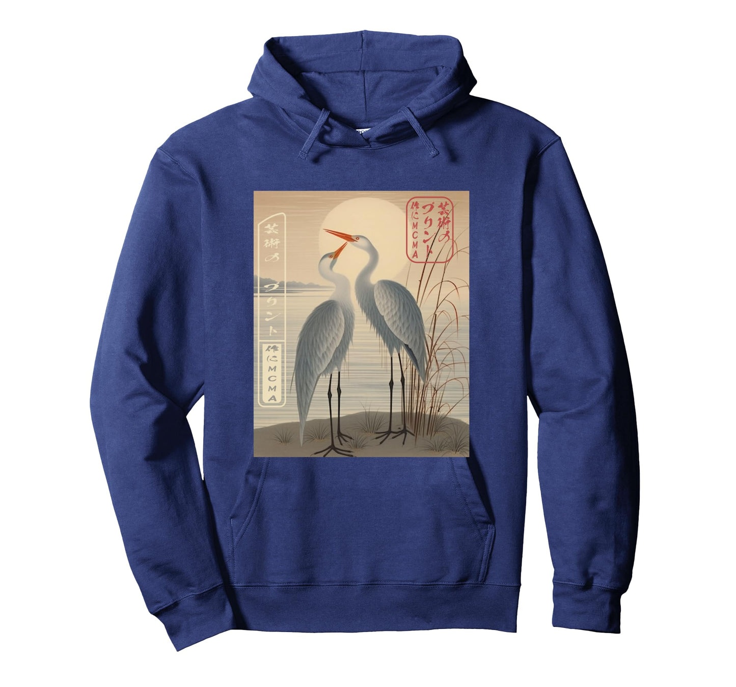 Cranes of Tradition Ukiyo-e Japanese Long Sleeve T-Shirt