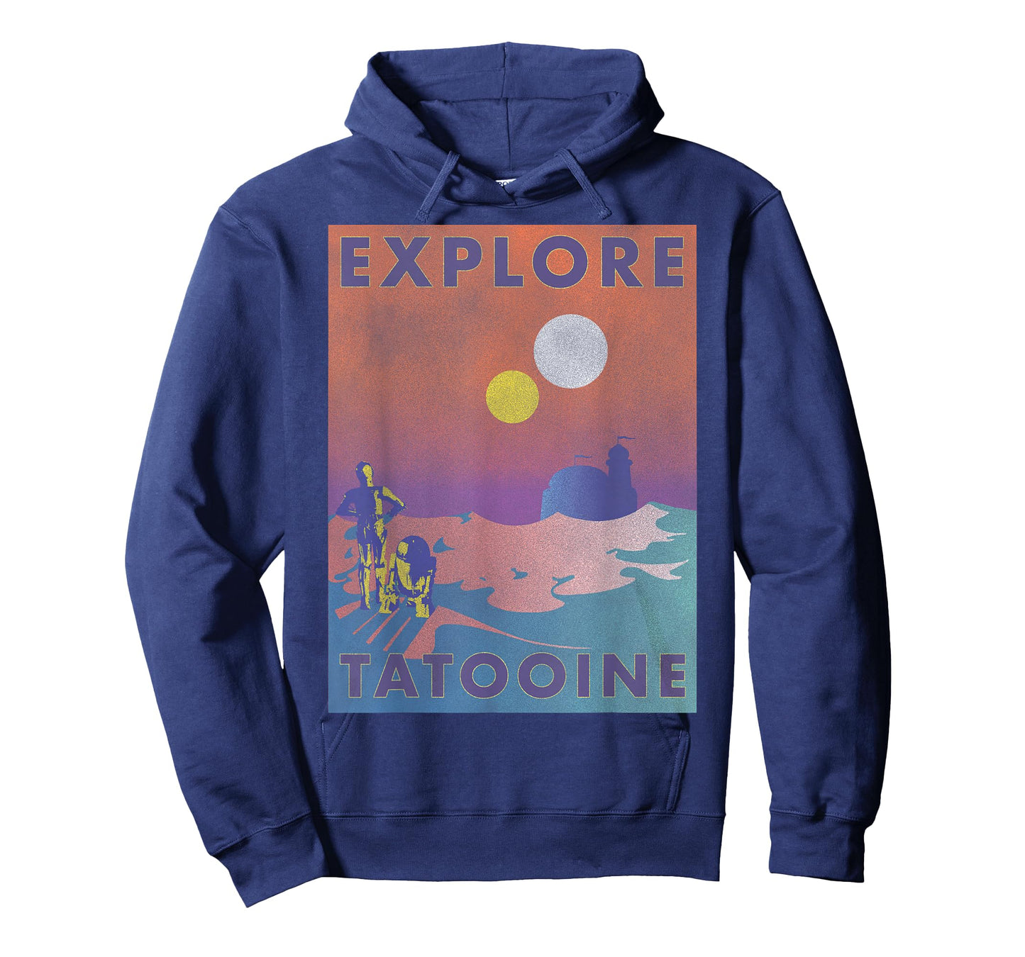 Star Wars Explore Tatooine Faded Retro C-3PO & R2-D2 Poster T-Shirt