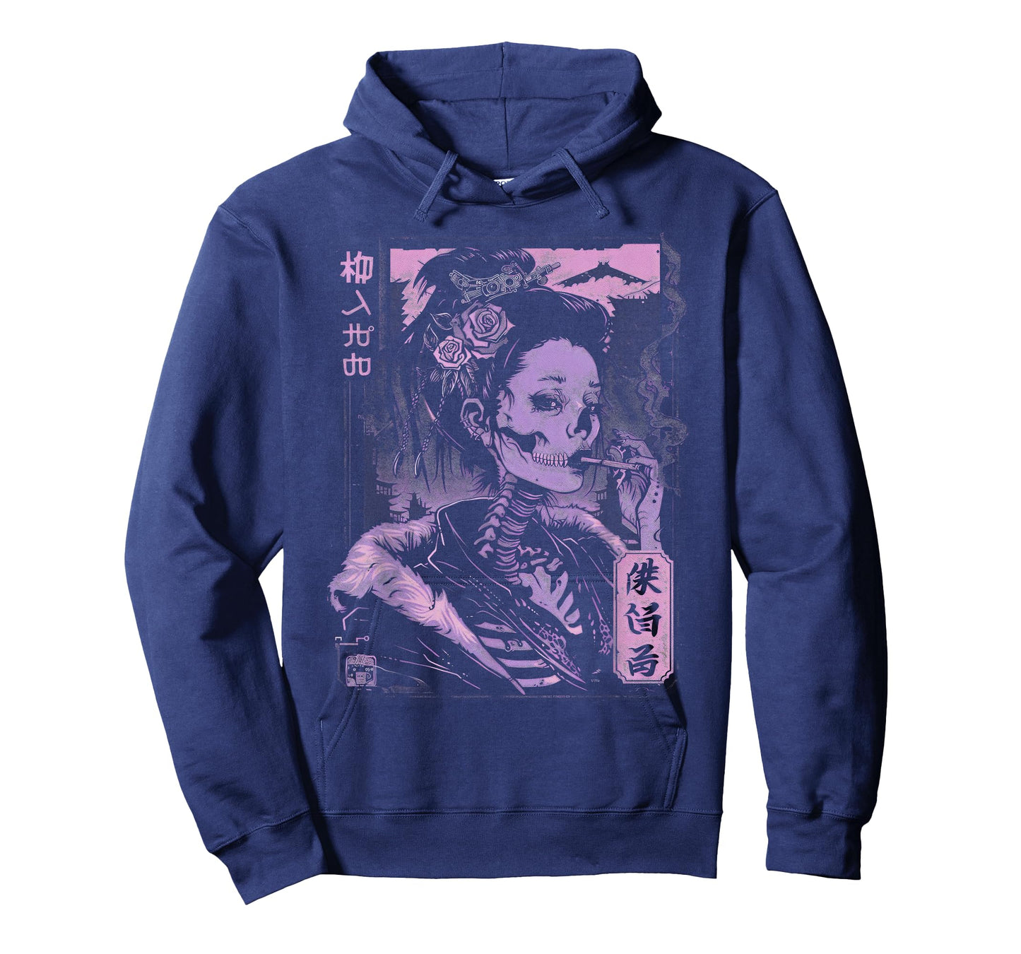 Anime Japanese Goth Cyberpunk City Skull Vintage Gothic Art T-Shirt