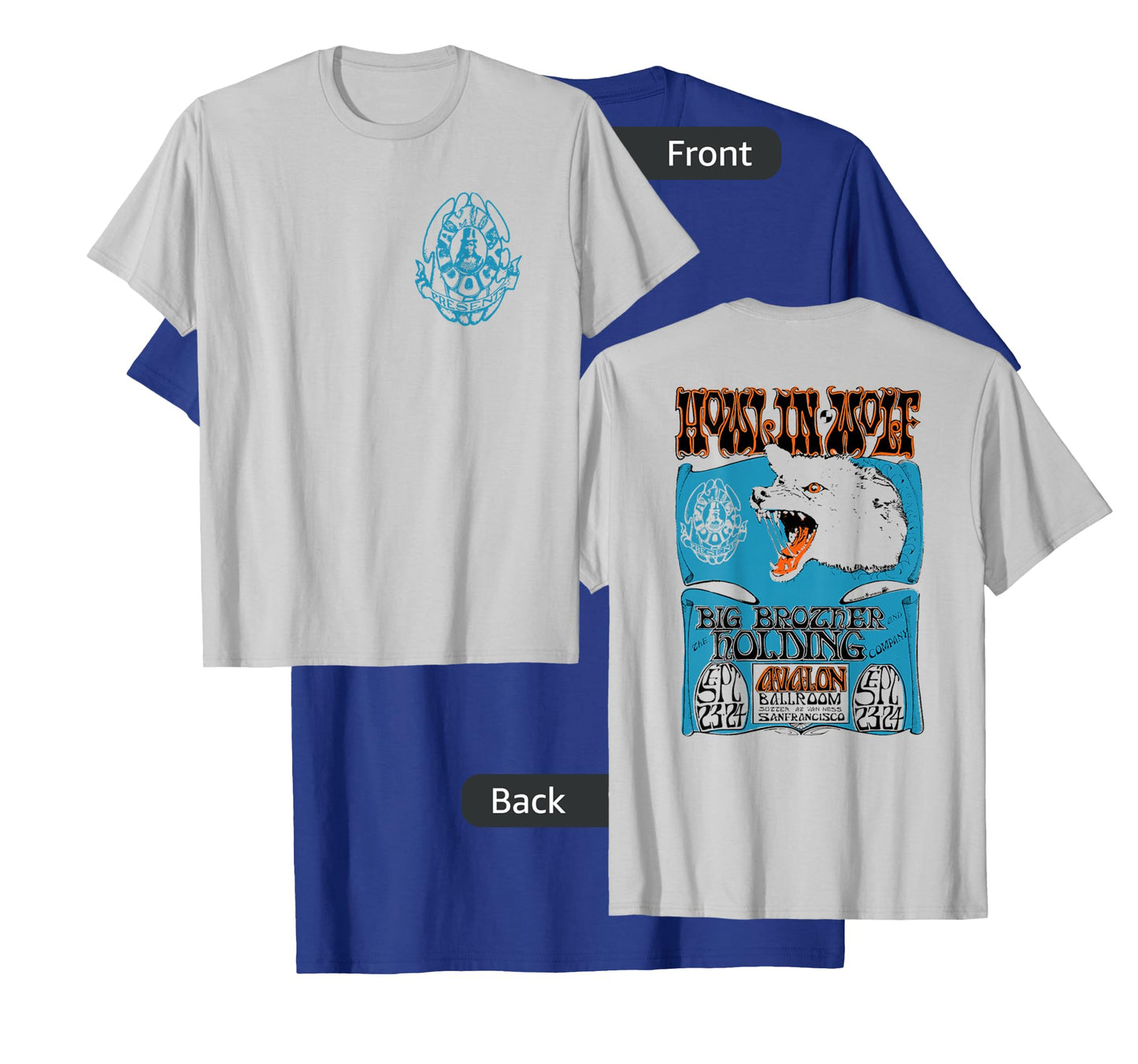 The Family Dog Howlin Wolf Blue Logo T-Shirt
